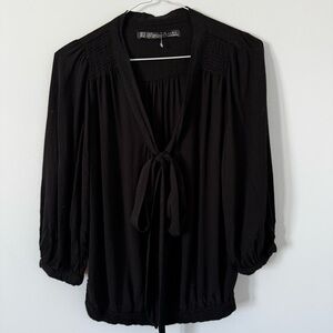 Zara Collection Black Tie-Front Blouse – Women’s M